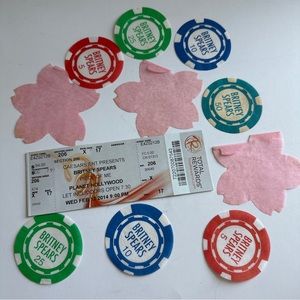 BRITNEY SPEARS Piece of Me Feb 24 2014 Las Vegas Concert Ticket Stub & Confetti